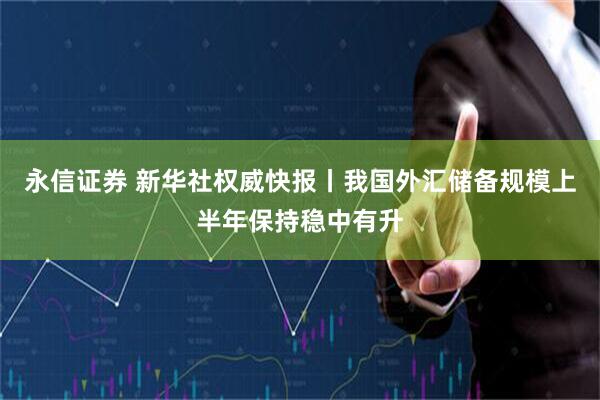 永信证券 新华社权威快报丨我国外汇储备规模上半年保持稳中有升